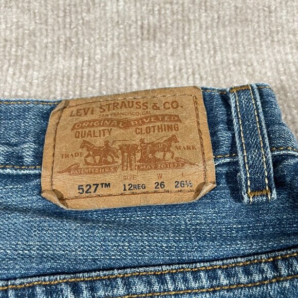 Levis 527 Boot Cut Denim Jeans Boys Size 12 Regular - Picture 11 of 16